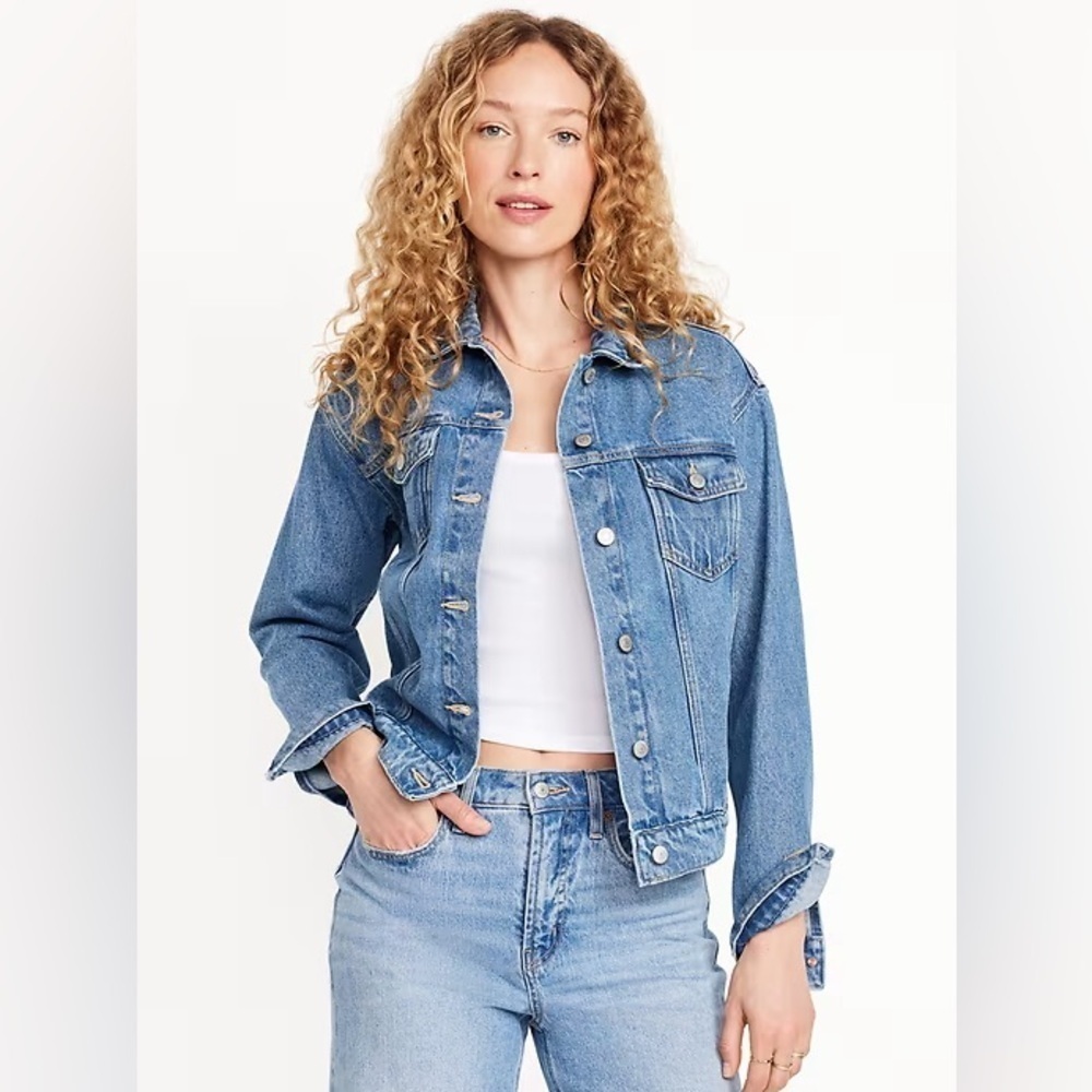 Old Navy Classic Light Blue Denim Summer Vintage 90s Jean Jacket in L